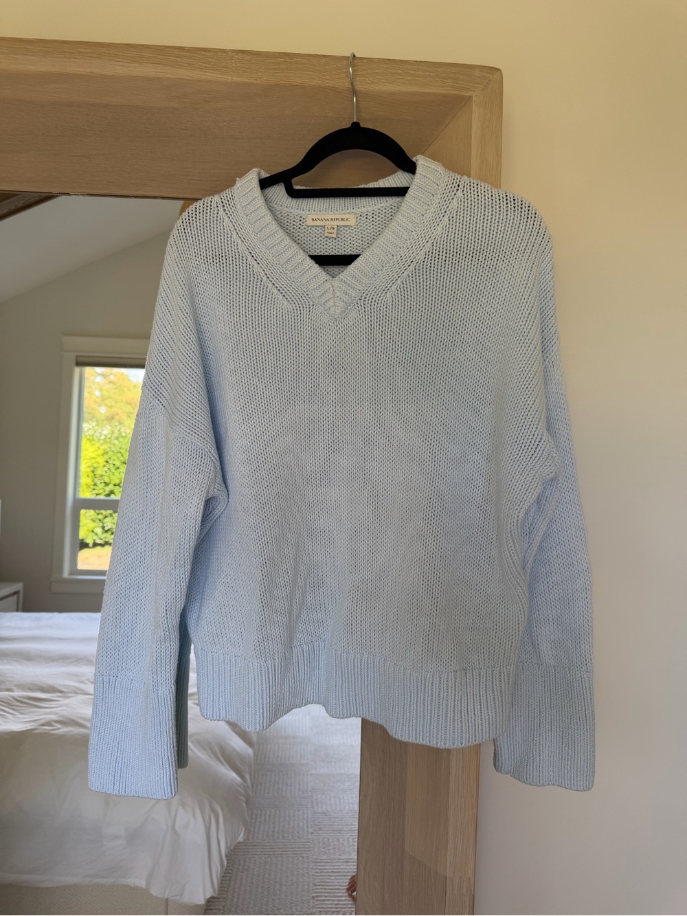 Banana Republic Oversized Cotton V-neck Sweater